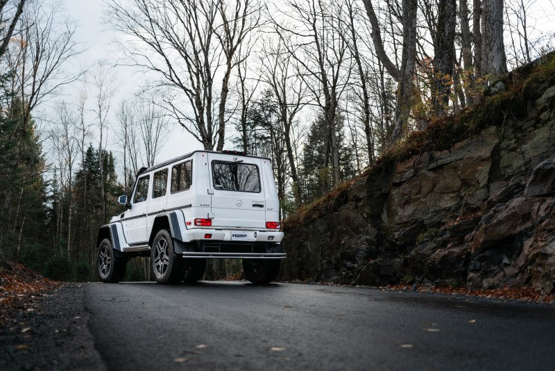 MBRP 03-18 Mercedes-Benz W463A G-Class 3in Cat Back Dual Turn Down T304 on road