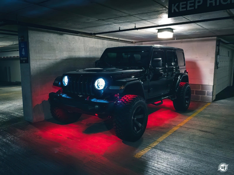 Off-road Jeep with Oracle Bluetooth + RF Underbody Rock Light Kit - 8 PCS - ColorSHIFT, enhancing performance car parts and tuning.