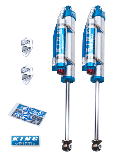 King Shocks 07-18 Jeep Wrangler JK Rear 2.5 Dia Piggy Hose Res Shocks 3-5in Lift w/Adjuster, performance parts by DTX