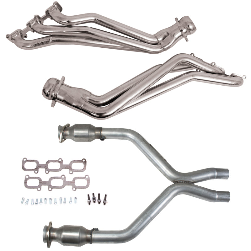 BBK 11-14 Ford Mustang V6 1-3/4 Long Tube Headers w/High Flow Catted X-Pipe (Silver Ceramic) - DTX Performance