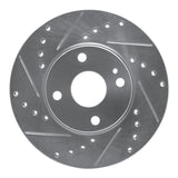 R1 94-02 Mazda Miata Front Left Drilled & Slotted Silver Brake Rotor