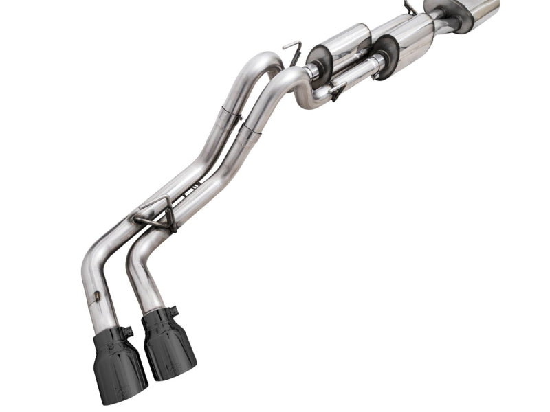 AWE 16-22 Toyota Tacoma 0FG Catback Exhaust w/ BashGuard - Dual Diamond Black Tips - DTX Performance