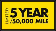 Load image into Gallery viewer, Limited 5 Year 50,000 Mile Warranty Sign