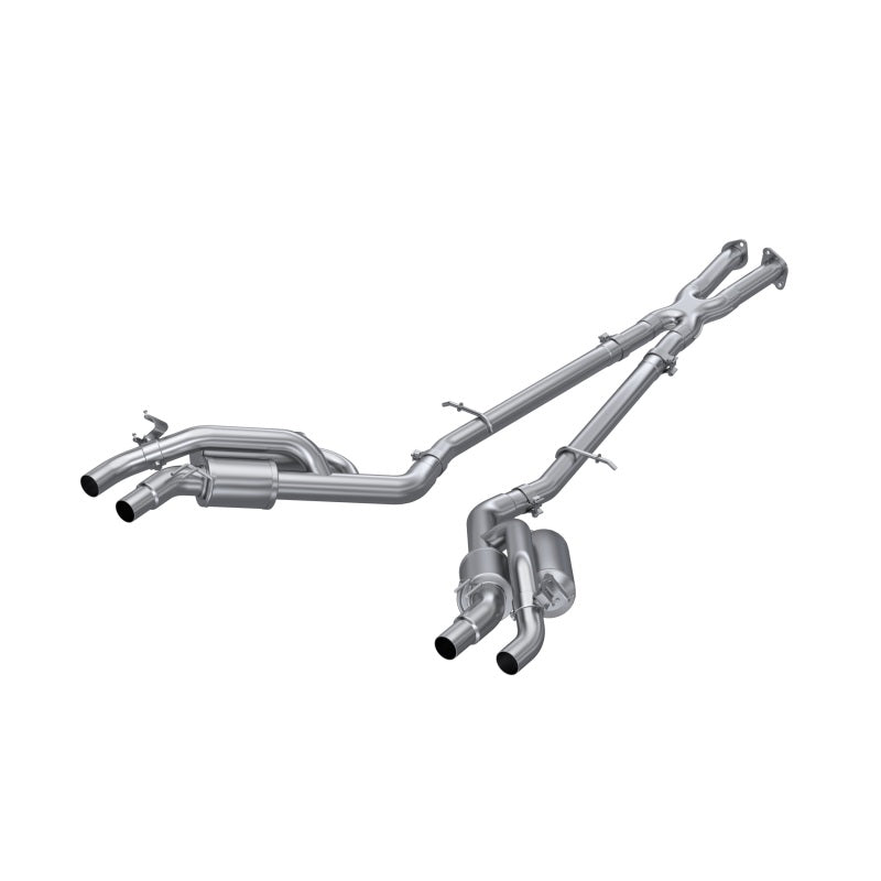 MBRP 2022 Kia Stinger 3.3L T304 SS Cat-Back Exhaust- Dual Split Rear Quad Outlet Uses Factory Bezels - high performance car parts
