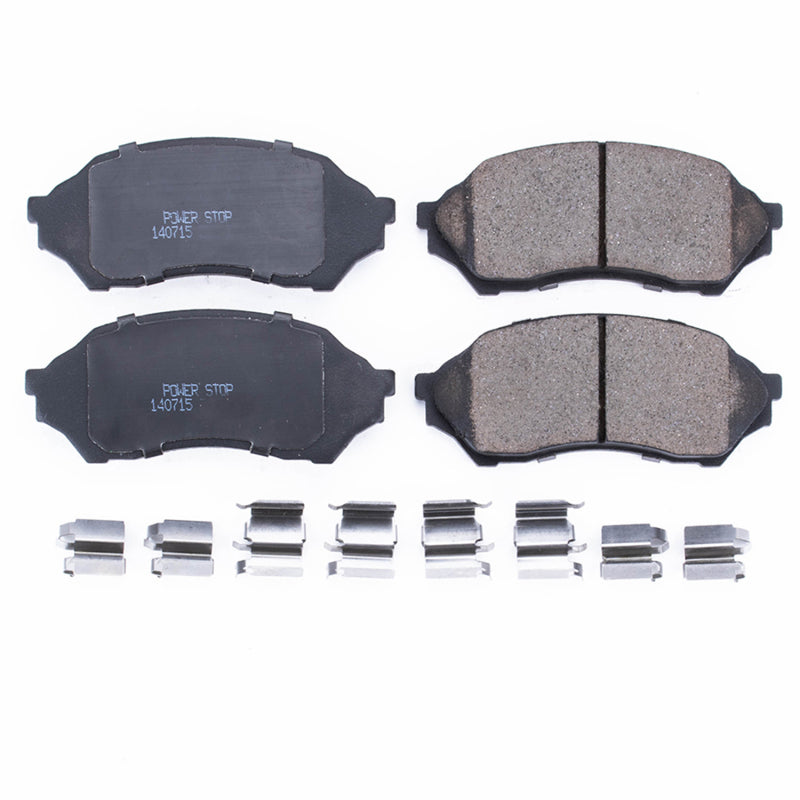 Power Stop 99-01 Mazda Protege Front Z17 Evolution Ceramic Brake Pads w/Hardware - DTX Performance