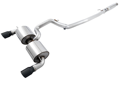 AWE Tuning Ford Focus RS Touring Edition Cat-back Exhaust - Resonated - Diamond Black Tips, performance car parts by DTX Performance