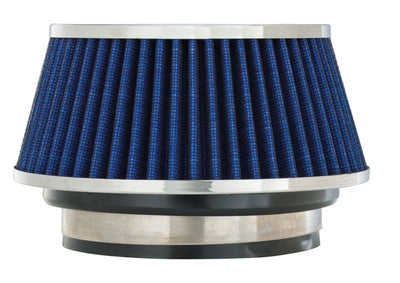 Spectre Adjustable Conical Air Filter 2-1/2in. Tall (Fits 3in. / 3-1/2in. / 4in. Tubes) - Blue performance upgrade for cars