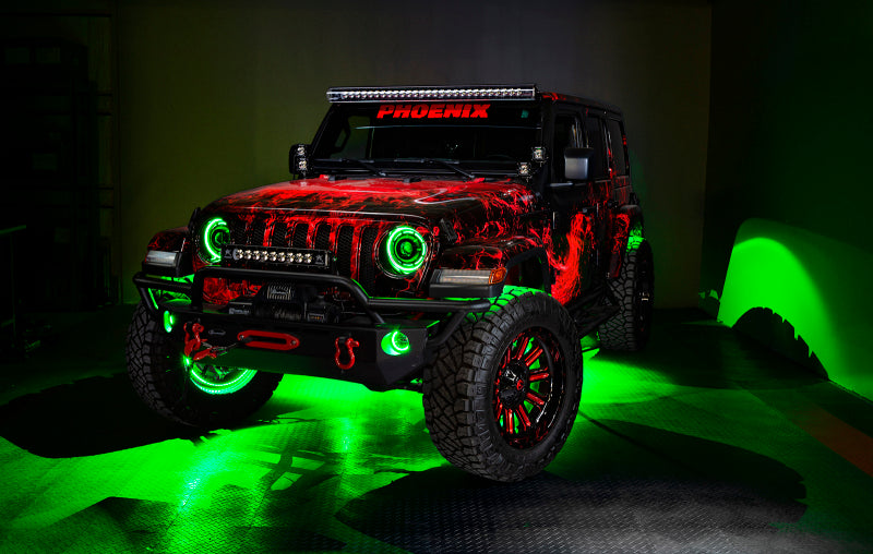 Oracle Bluetooth + RF Underbody Rock Light Kit - 8 PCS - ColorSHIFT on off-road vehicle