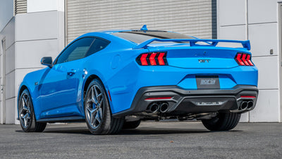 Borla 2024 Ford Mustang GT 5.0L V8 w/ Active Exhaust S-Type Axle-Back Exhaust System - Black Chrome on blue Mustang