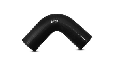 Vibrant 4 Ply Reinforced Silicone Elbow Connector - 2.5in I.D. - 90 deg. Elbow (BLACK) by DTX Performance
