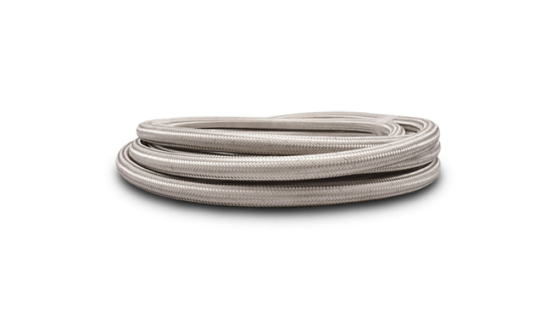 Vibrant SS Braided Flex Hose with PTFE Liner -6 AN 0.32in ID (20 foot roll)
