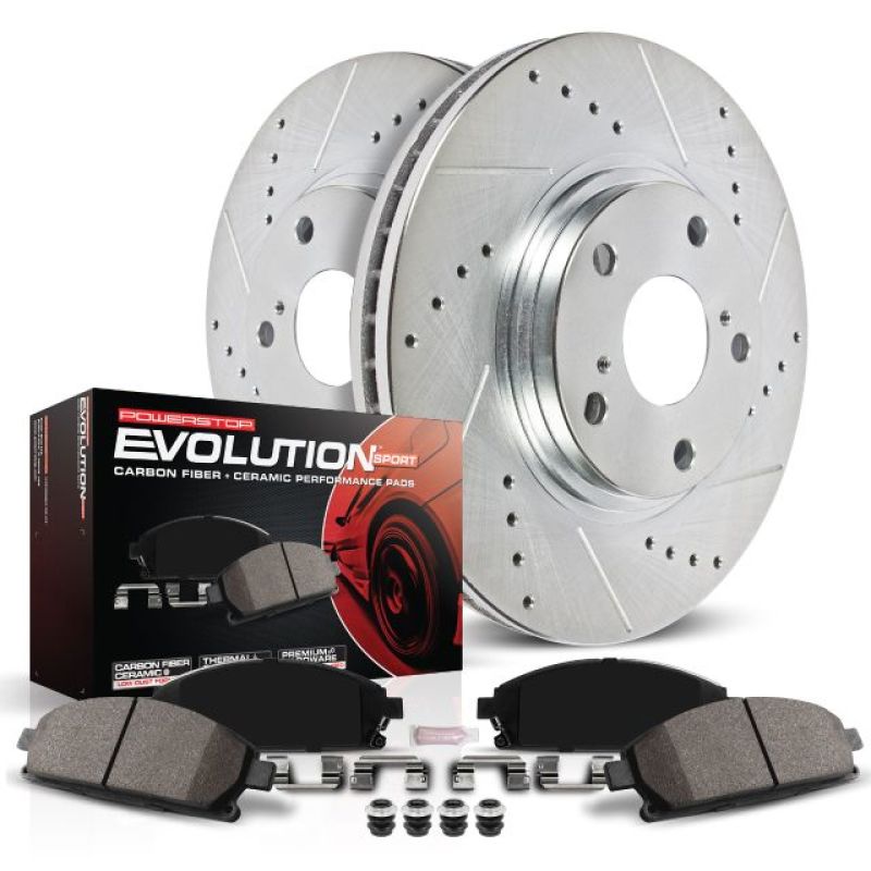 Power Stop 13-19 Honda Accord Front Z23 Evolution Sport Brake Kit with performance upgrades from veteran owned DTX Performance.