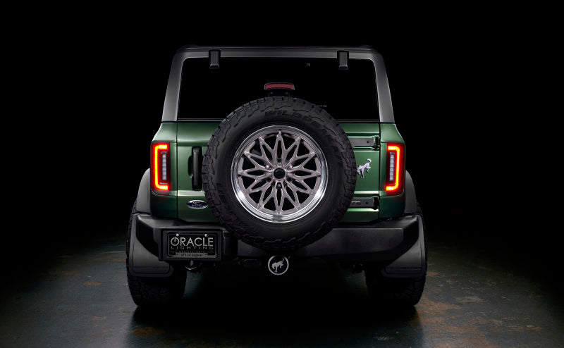 Oracle Lighting 21-22 Ford Bronco Flush Style LED Taillights on Green SUV, performance car parts by DTX Performance.
