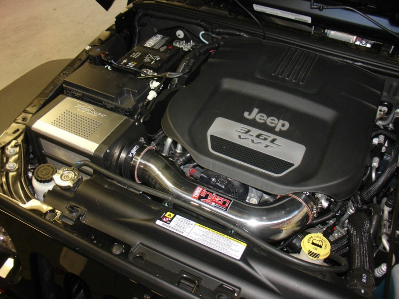 Injen 12-13 Jeep Wrangler JK 3.6L V6 Wrinkle Black Short Ram Intake w/ Power Flow Box - DTX Performance