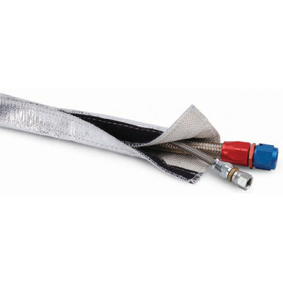 DEI Heat Shroud 1in I.D. x 3ft - Aluminized Sleeving - Hook and Loop Edge for engine performance upgrades.