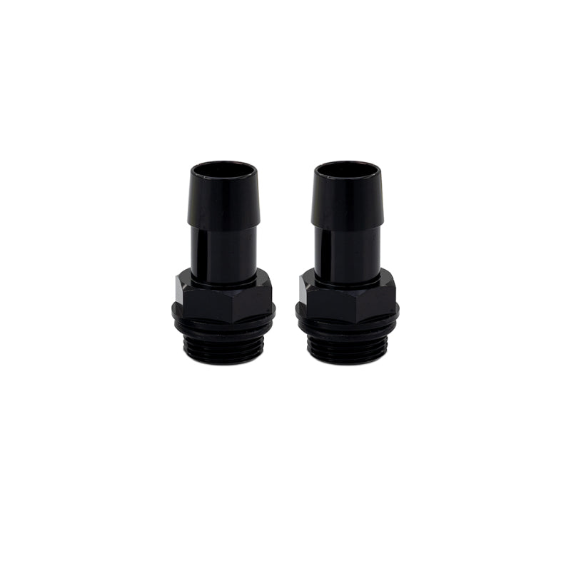 Mishimoto 2pcs. M20x1.5 5/8in Aluminum Catch Can Fittings - Black for high performance engine upgrades at DTX Performance