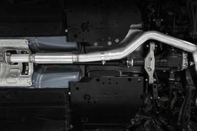 MBRP 2022+ Subaru WRX 3in Cat-Back Dual Split Rear Quad Tips Race Profile Exhaust under car view