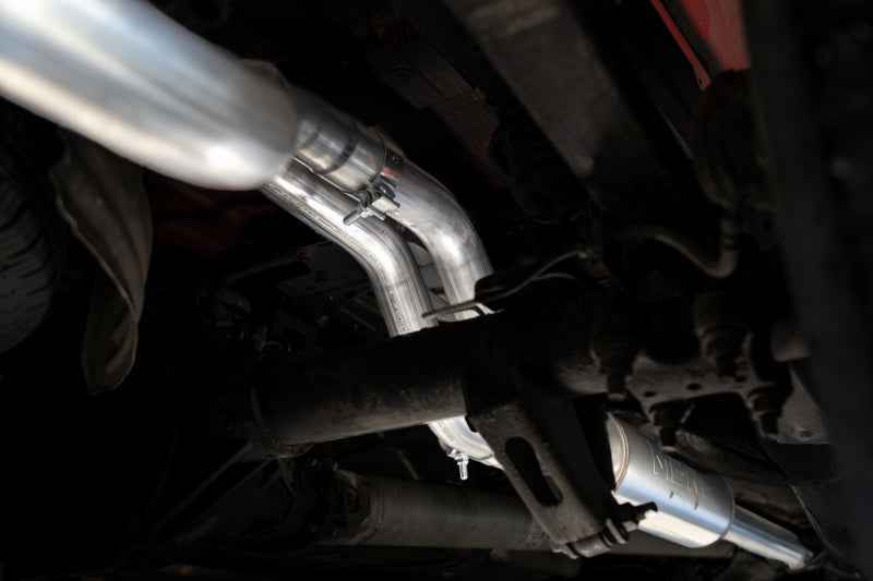 MBRP 2019+ Chevrolet Silverado 1500 / 2019+ GMC Sierra 1500 Alum. 3in Armor Black Cat-Back Exhaust installed on vehicle