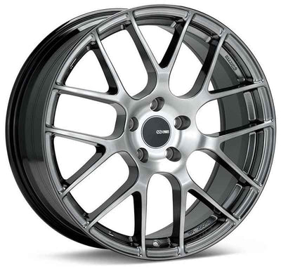Enkei Raijin 18x8.5 38mm Offset 5x114.3 Bolt Pattern 72.6 Bore Diameter Hyper Silver Wheel for performance car parts by DTX Performance.