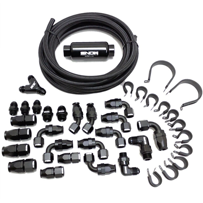 Snow Performance 10AN Braided Stainless Fuel Line Kit - Black Line, performance car parts, DTX Performance, veteran owned shop, tuning upgrades.