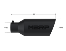Load image into Gallery viewer, MBRP Universal Exhaust Tip 7in O.D. Rolled End 4in Inlet 18in Length - Black for performance car parts. Shop DTX Performance online.