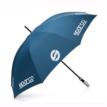 Load image into Gallery viewer, Blue Sparco umbrella with logo design.