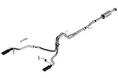 Borla F-150 2021 5.0L 4dr CC SB EC STB Lariat/KR/Platinm/LTD 3/2.25 SRE Cat-Back ATAK Black CHR Tips for performance car parts