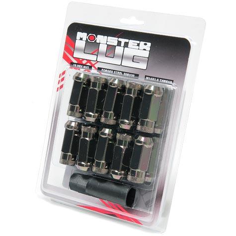 Wheel Mate Monster Locking Lug Nut Set of 4 - Black Chrome 14x1.50, performance car parts by DTX Performance, tuning upgrades