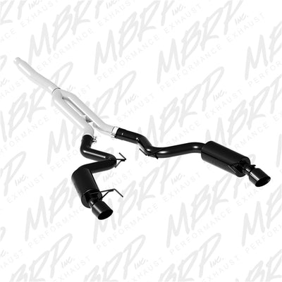 MBRP 15-19 Ford Mustang EcoBoost 2.3L Black 3in Cat Back Dual Split Rear Exit (Race Version) performance car parts by DTX Performance