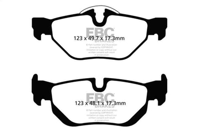 EBC 13-15 BMW X1 Bluestuff Rear Brake Pads for performance car parts and upgrades at DTX Performance, veteran owned performance shop