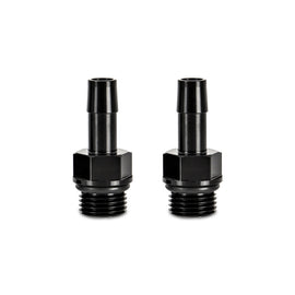 Mishimoto 2pcs M16x1.5 3/8in Aluminum Catch Can Fitting Black with black anodized finish and Viton O-Ring for performance car parts
