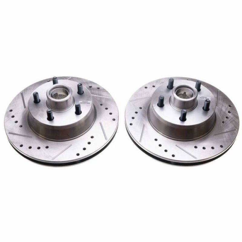 Power Stop 69-70 Ford Country Squire Front Evolution Drilled & Slotted Rotors - Pair - DTX Performance