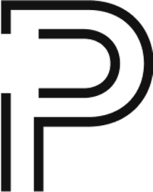 Bold uppercase letter 'P' in black font