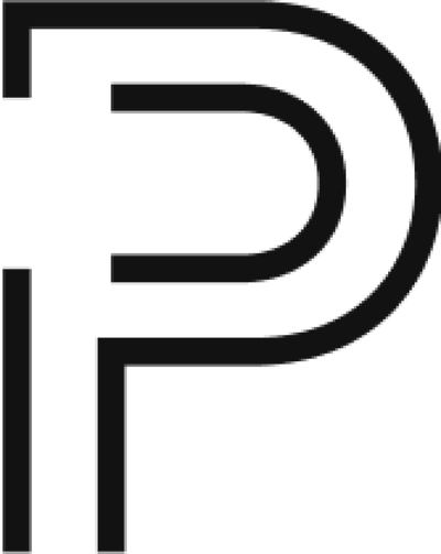 Logo of the letter 'P' in black color