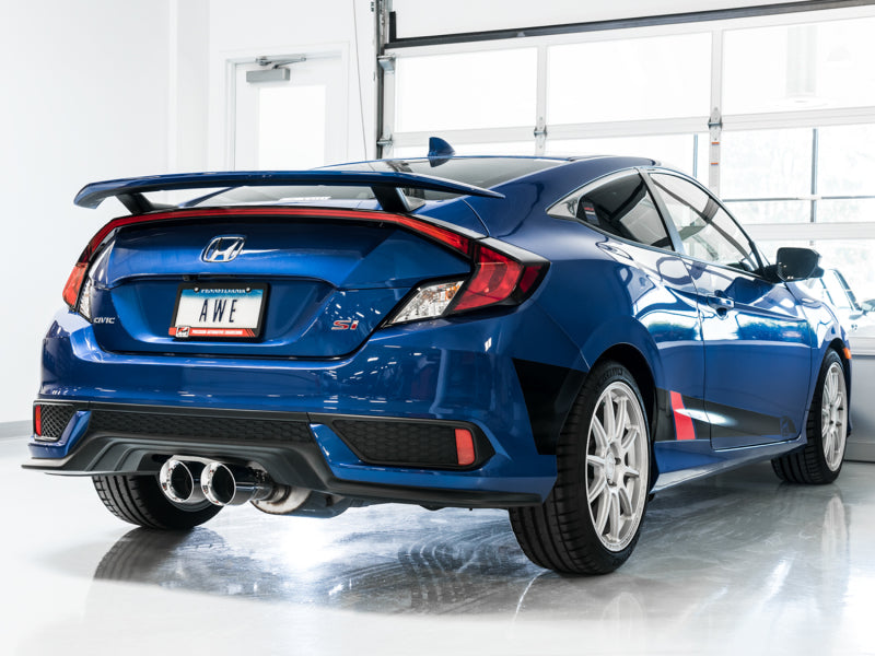 AWE Tuning 2016+ Honda Civic Si Touring Edition Exhaust w/Front Pipe & Dual Chrome Silver Tips - DTX Performance