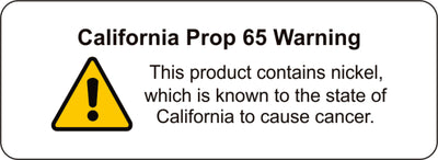 California Prop 65 warning label for nickel content
