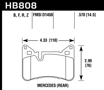Hawk 10-15 Mercedes-Benz E63 AMG / 14-16 Mercedes-Benz E63 AMG S Ceramic Street Rear Brake Pads - High performance brakes