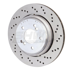 SHW 06-08 BMW Z4 3.2L Right Rear Cross-Drilled Lightweight Brake Rotor (34212282304), performance car parts, DTX Performance