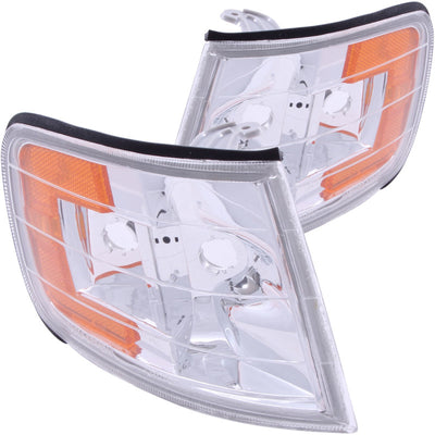 ANZO Corner Lights 1994-1997 Honda Accord Euro Corner Lights Chrome w/ Amber Reflector - High Performance Car Parts