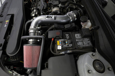 K&N 21-22 Kia K5 L4-1.6L Typhoon Air Intake installed in engine bay for enhanced performance by DTX Performance.