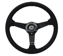 Load image into Gallery viewer, NRG Sport Steering Wheel (350mm/ 1.5in. Deep) Matte Black Spoke/ Black Alcantara w/ Black Stitching - DTX Performance car part