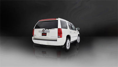 White SUV rear view on dark background