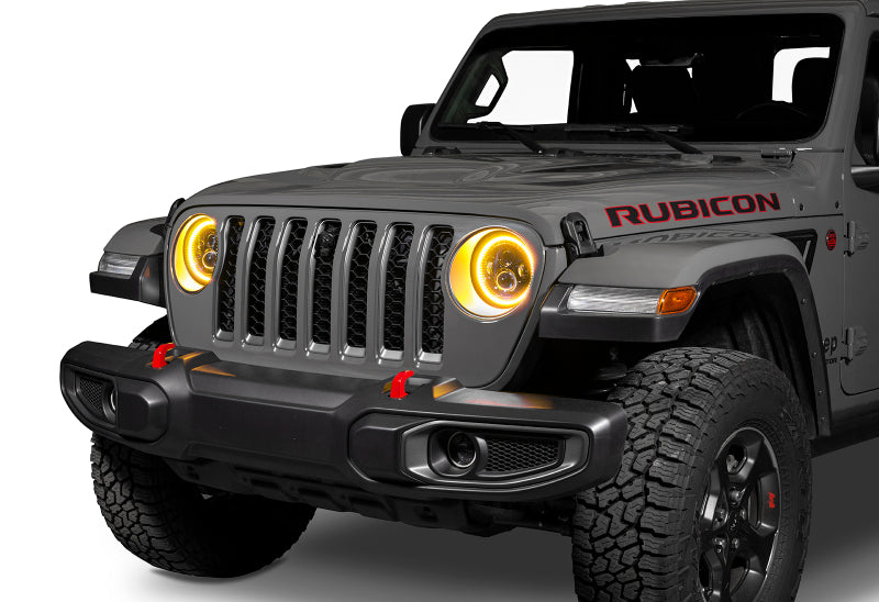 Oracle Jeep Wrangler JL/Gladiator JT 7in. High Powered LED Headlights (Pair) - Dynamic on a Rubicon model