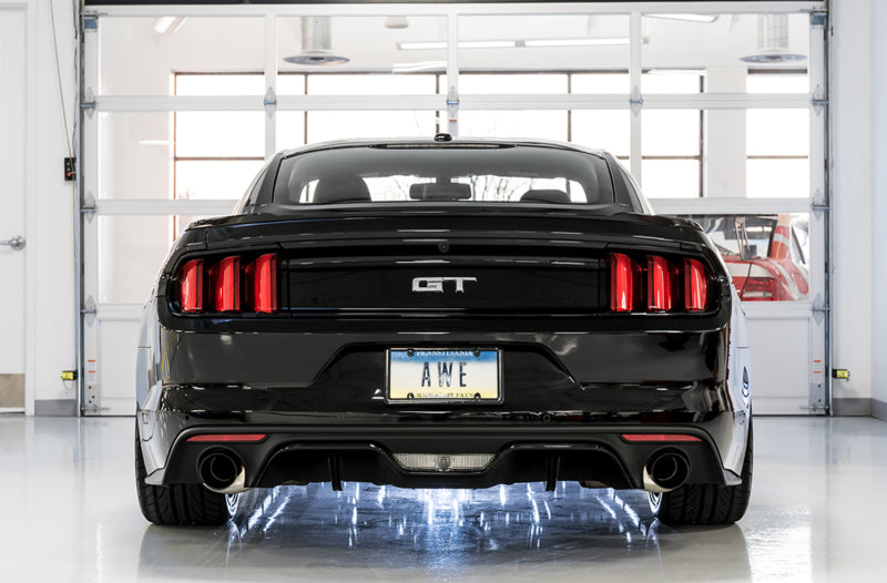 AWE Tuning S550 Mustang GT Cat-back Exhaust - Touring Edition (Diamond Black Tips) - DTX Performance