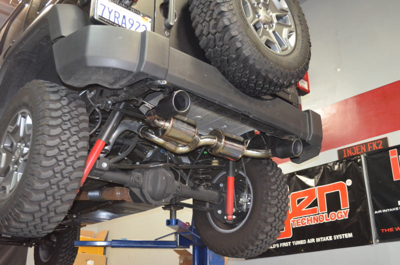 Injen 07-17 Jeep Wrangler JK 3.6L/3.8L 63mm Stealth Black Axle-back Exhaust w/ 4in Black Tips - DTX Performance