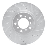 R1 01-06 BMW M3 Left Front Drilled & Slotted Silver Brake Rotor