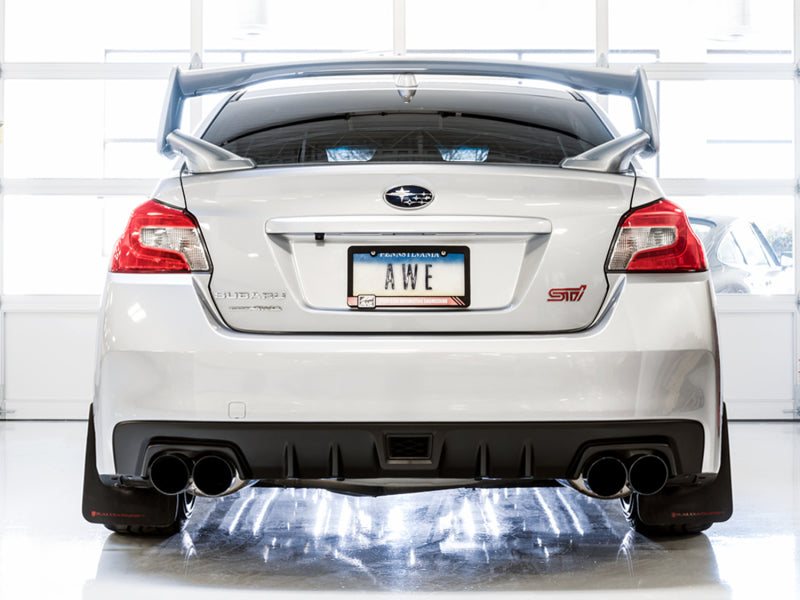 AWE Tuning Subaru STI VA / WRX GV / STI GV Sedan Touring Edition Exhaust - Diamond Black Tip (102mm) - DTX Performance