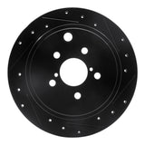 R1 10-25 Scion FR-S Rear Right Drilled & Slotted Black Brake Rotor