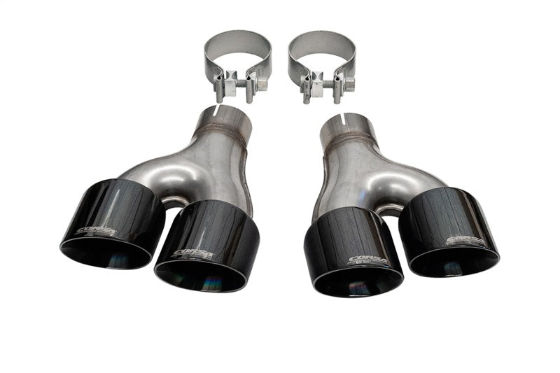 Corsa 11-21 Jeep Grand Cherokee Twin 2.5in Inlet / 4in Outlet Black PVD Pro-Series Tip Kit - DTX Performance