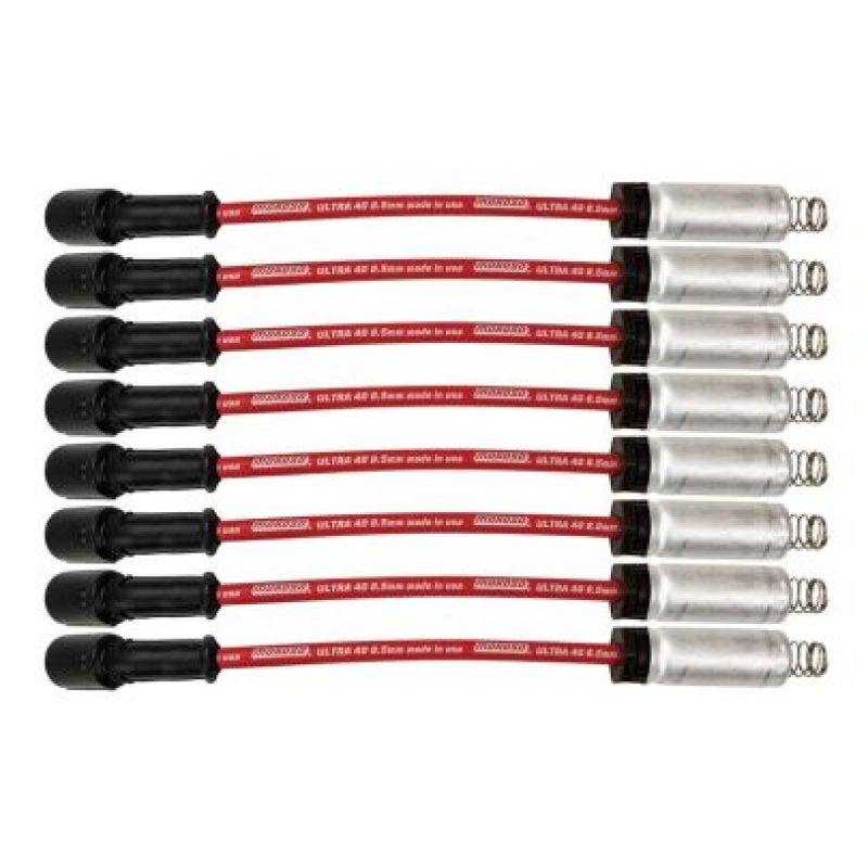 Moroso GM LS/LT 8.5mm Ultra 40 11in Long Wire Set w/Alum Heatshield - Red - DTX Performance